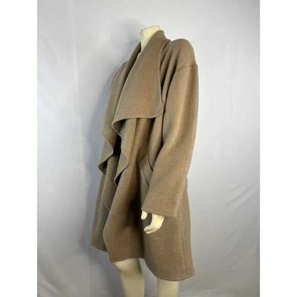 NWT Lauren Ralph Lauren truffle color draped waterfall open front coat size med - Picture 16 of 16